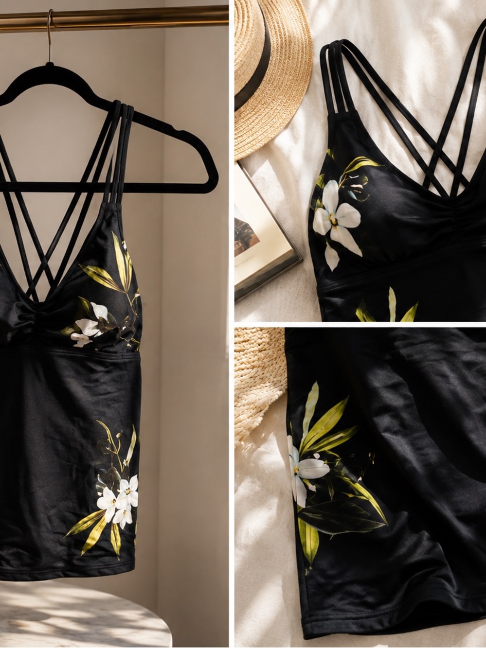 La Blanca Dirty Martini Floral Strappy Swim Tankini Top